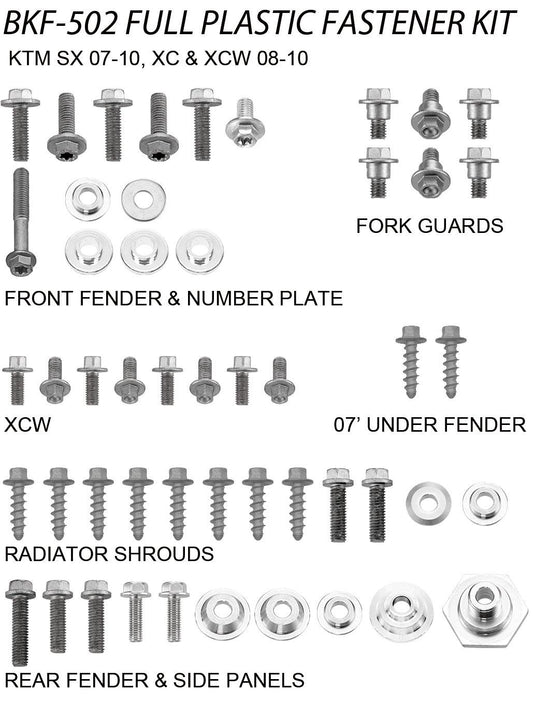 Airtime Volledige plastic set schroeven set KTM SX/SX-F 07-10