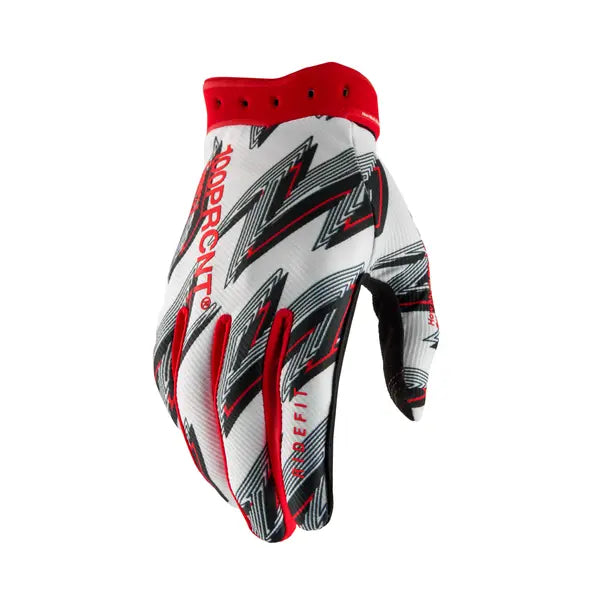 100% Ridefit crosshandschoenen rood/wit/zwart