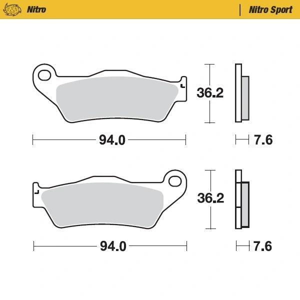 Moto - Master Nitro Racing Bremsbeläge für KTM: 125 - 200 - 250 - 300 - 350 - 360 - 380 - 440 - 500, Al - MxProStoreParts
