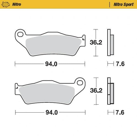Moto - Master Nitro Racing Bremsbeläge für KTM: 125 - 200 - 250 - 300 - 350 - 360 - 380 - 440 - 500, Al - MxProStoreParts