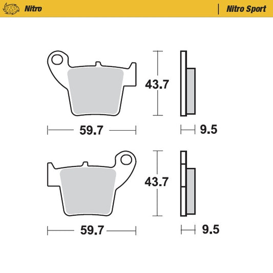 Moto Master achter remblokken Nitro Sport 094322