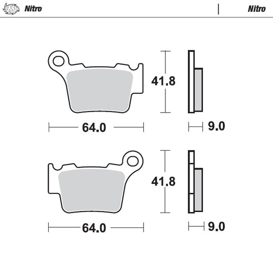 Moto Master Sintered Metal Achter remblokken Nitro KTM/Husqvarna/Gas Gas