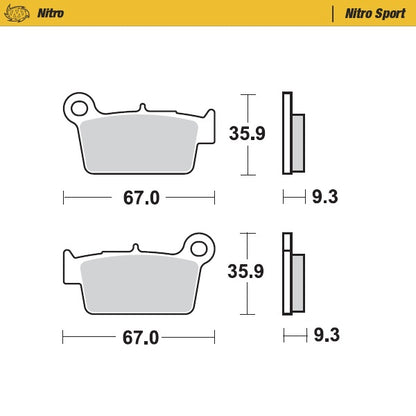 Moto Master Nitro Sport Achter remblokken Fantic, Beta, Gas Gas, Kawasaki, Suzuki, Yamaha, TM