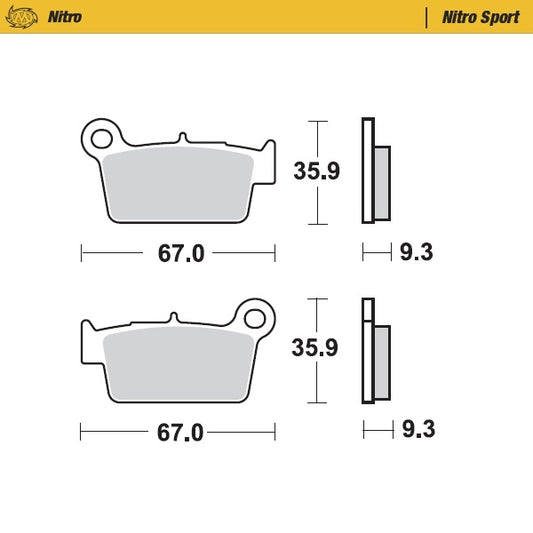 Moto Master Nitro Sport Achter remblokken Fantic, Beta, Gas Gas, Kawasaki, Suzuki, Yamaha, TM