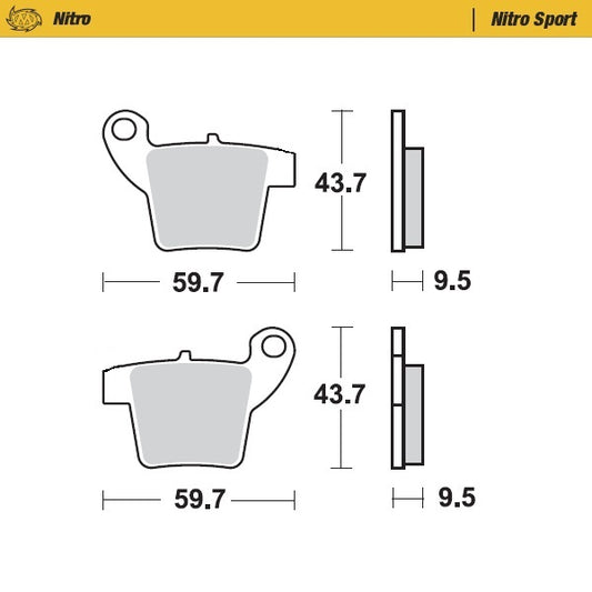 Moto Master achter remblokken Sport voor Moto Master remklauw 65/85