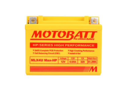 Motobatt Lithium battery MLX4U Max-HP