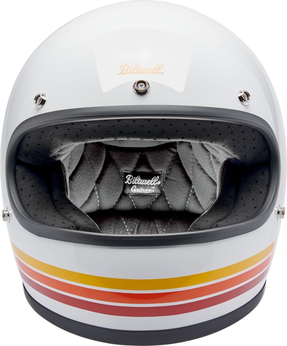 BILTWELL Gringo Sunset Spectrum integraalhelm – glanzend oranje, rood en wit — maat S - MxProStoreParts