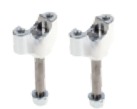 Kite MX/EN onderste stuurklemmen Zilver met hoogte 40mm voor 28,6mm stuur ( past alleen op Kite kroonplaten )
