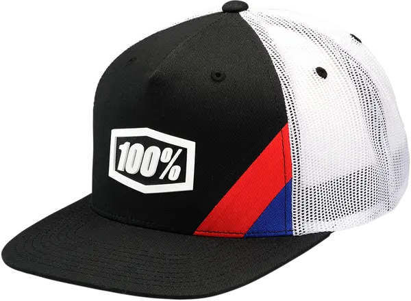 100% Cornerstone AJ Fit trucker pet - Zwart/wit