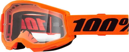 100% Strata 2 crossbril zwart/oranje – heldere lens