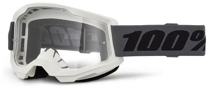 100% Strata 2 crossbril zwart/wit/donkergrijs – heldere lens
