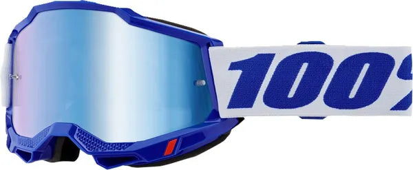 100% Accuri 2 crossbril blauw/wit – blauwe spiegellens