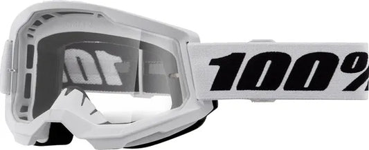 100% Strata 2 jeugdcrossbril zwart/wit – heldere lens