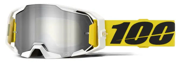 100% ARmatic crossbril zwart/geel/wit/zilver – zilveren spiegellens