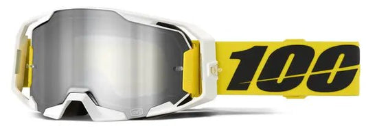 100% ARmatic crossbril zwart/geel/wit/zilver – zilveren spiegellens