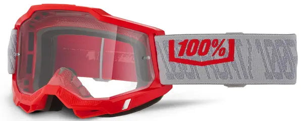 100% Accuri 2 crossbril grijs/rood/donkergrijs – heldere lens