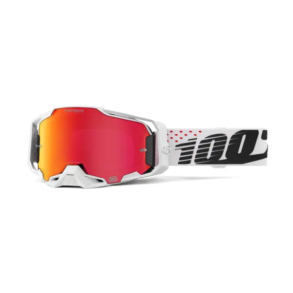 100% Armega crossbril zwart/rood/wit – rode spiegellens