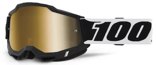 100% Accuri 2 crossbril zwart/goud/wit – gouden spiegellens