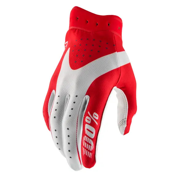 100% iTrack crosshandschoenen wit/rood