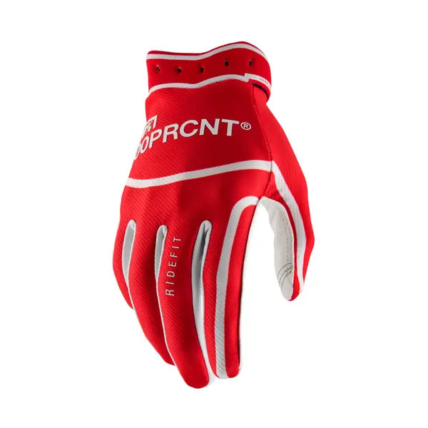 100% Ridefit crosshandschoenen wit/rood