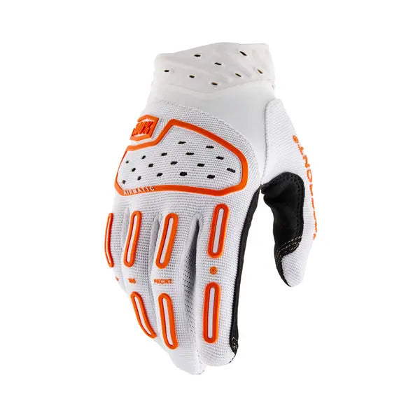 100% Airmatic 2 crosshandschoenen wit/oranje