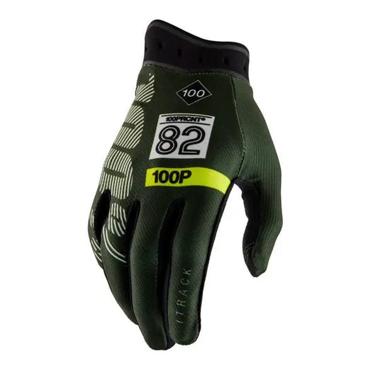 100% iTrack crosshandschoenen groen/wit/fluor geel/zwart