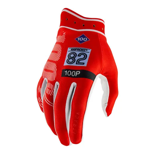 100% iTrack crosshandschoenen rood/wit/zwart