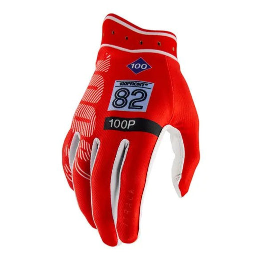 100% iTrack crosshandschoenen rood/wit/zwart
