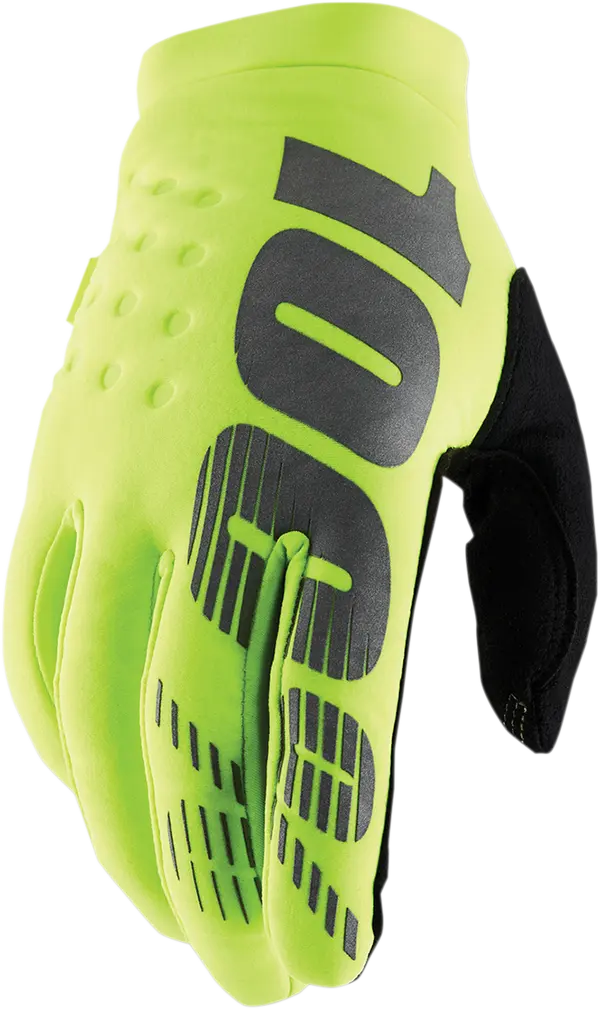 100% Brisker jeugdcrosshandschoenen fluor geel/zwart