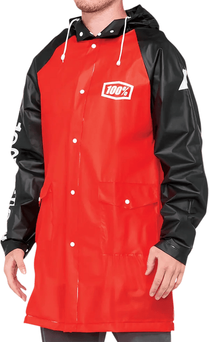 100% Torrent regenjas - Zwart/rood/wit