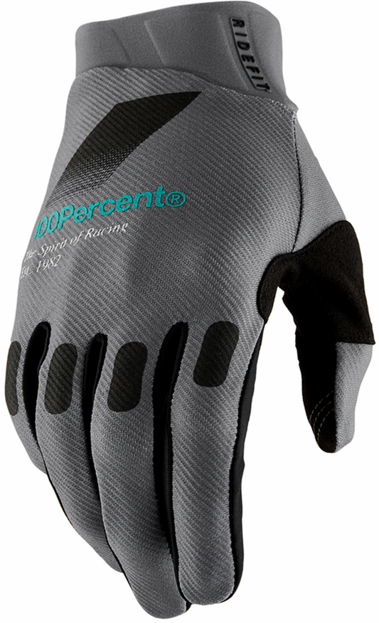 100% handschoenen Ridefit Petrol Grijs / Zwart Maat L