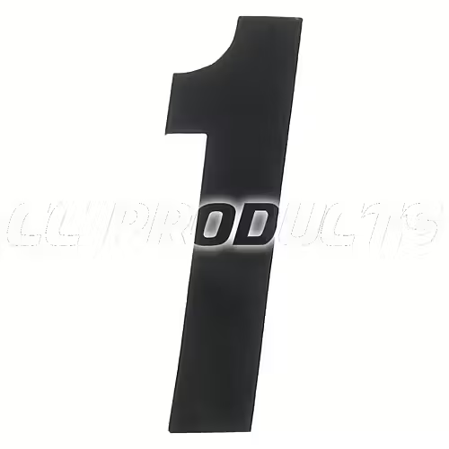 CC Products plaknummer #1 Zwart 17cm hoog ( per stuk ) nummer 1