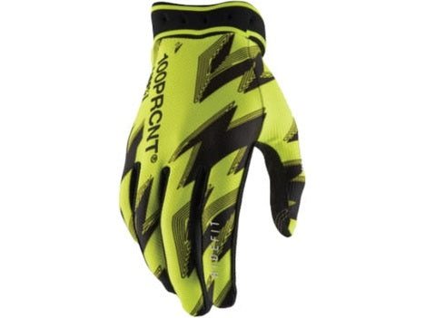 100 % Ridefit Handschuhe, Gelb/Schwarz, Größe L, Kollektion 2026