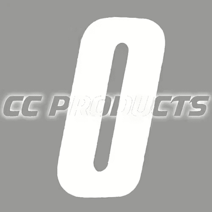 CC Products Aufkleber-Nummer 0 Weiß 17 cm hoch (pro Stück) Nummer 0 - MxProStoreParts