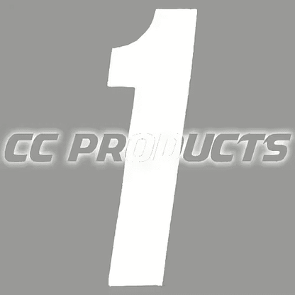 CC Products Klebemarke Nummer 1 Weiß, 17 cm hoch (pro Stück) Nummer 1 - MxProStoreParts