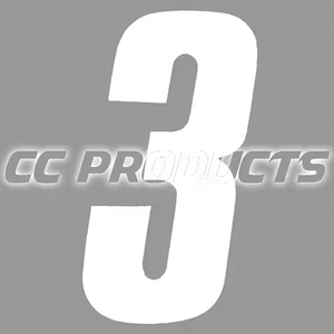 CC Products Sticker Number #3, White, 17cm High (Per Piece) Number 3