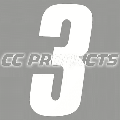 CC Products plaknummer 3 Wit 17cm hoog ( per stuk ) nummer 3 - MxProStoreParts