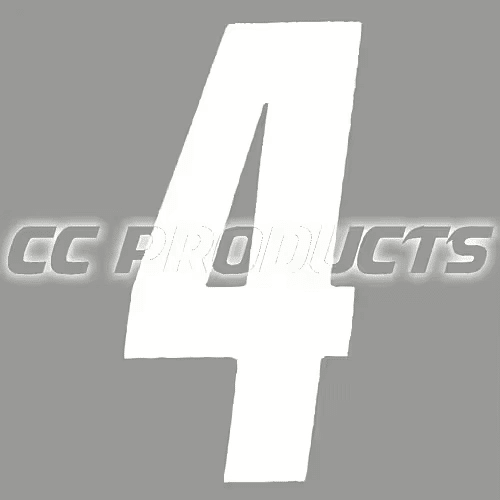 CC Products plaknummer 4 Wit 17cm hoog ( per stuk ) nummer 4 - MxProStoreParts