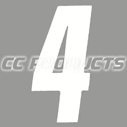 CC Products plaknummer 4 Wit 17cm hoog ( per stuk ) nummer 4 - MxProStoreParts
