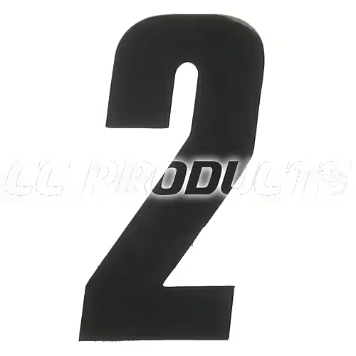 CC Products plaknummer 2 Zwart 17cm hoog ( per stuk ) nummer 2 - MxProStoreParts