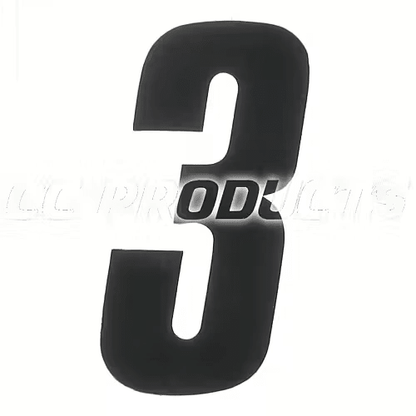 CC Products plaknummer 3 Zwart 17cm hoog ( per stuk ) nummer 3 - MxProStoreParts