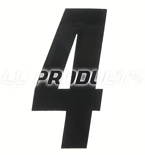 CC Products plaknummer #4 Zwart 17cm hoog ( per stuk ) nummer 4