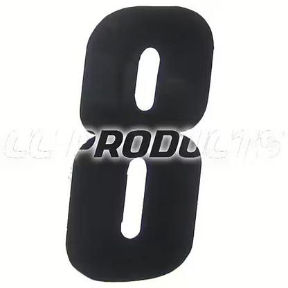 CC Products plaknummer #8 Zwart 17cm hoog ( per stuk ) nummer 8
