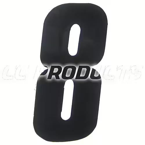 CC Products plaknummer #8 Zwart 17cm hoog ( per stuk ) nummer 8