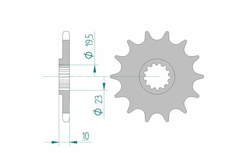 AFAM voortandwiel 22303 – 13 tanden – 520 staal - MxProStoreParts