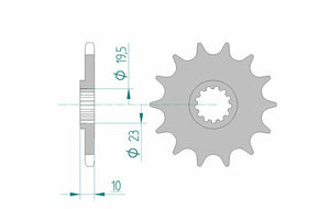 AFAM sprocket 22303 – 13 teeth – 520 steel