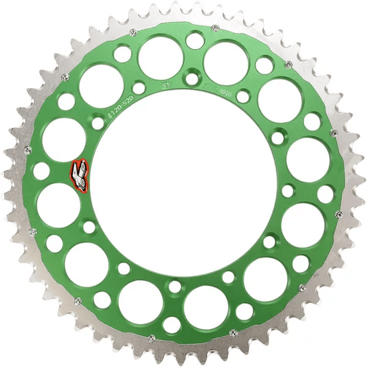 Renthal achtertandwiel Twin Ring 51 tands staal/aluminium Groen Kawasaki KX/KX-F - MxProStoreParts