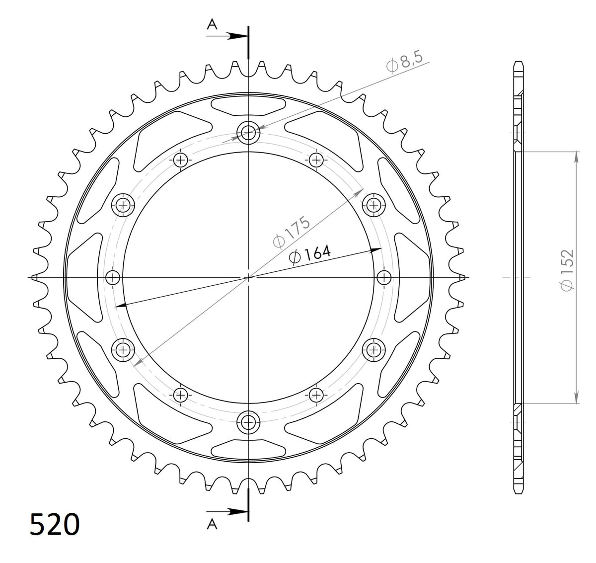 Supersprox / JT Rear sprocket 853.49 – RFE-853:49-BLK