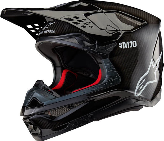 Alpinestars Supertech S-M10 Solid Helmet Ece 22.06 Black Glossy Carbon XL - Size XL - Helmet 