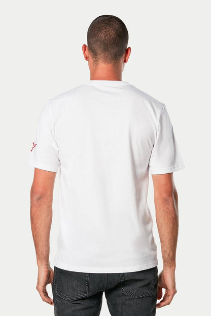 Alpinestars Linear Wordmark 2.0 CSF T-Shirt Wit Rood Zwart
